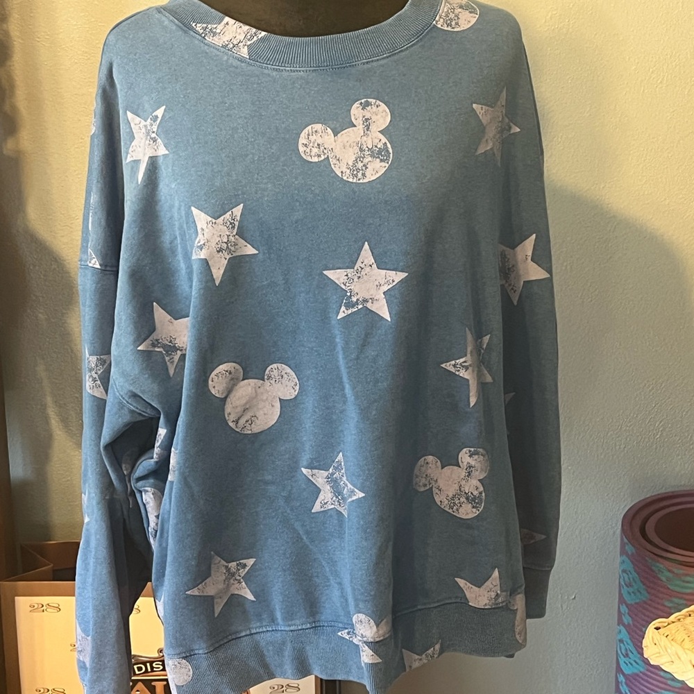 Disney Blue Mickey Mouse Star Sweatshirt